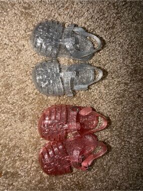Old Navy Glitter Jelly Sandals - Pink & Silver